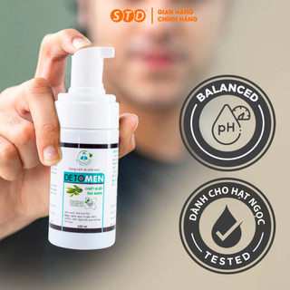 [Che tên] Bọt vệ sinh nam DETOMEN, nano bạc, kháng khuẩn hết hạt ngọc hương bạc hà dễ chịu 100ml