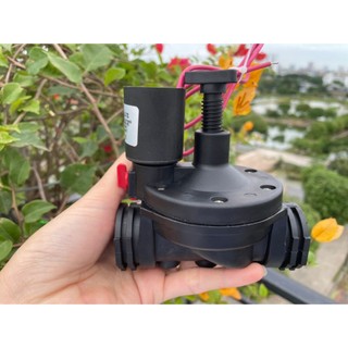 Van điện từ 27mm - 24VDC có van chỉnh lưu lượng nước và khóa mở nước bằng tay chống nước chịu mưa nắng tốt