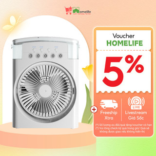 Quạt điều hoà hơi nước mini, Quạt hơi nước làm mát để bàn 3 chế độ gió dung tích bình chứa nước 600ml tích hợp đèn led