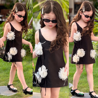 Đầm chữ A đính hoa cho bé