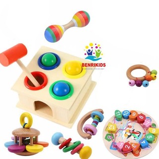 Bộ Đồ Chơi Giáo Dục Montessori Cao Cấp Bằng Gỗ Tự Nhiên Cho Bé
