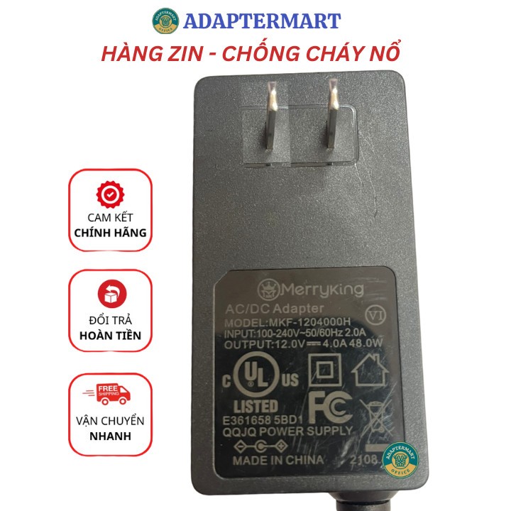 Adapter nguồn 12v 4a bóc máy xịn dùng cho màn hình PC, Camera, Wifi
