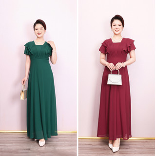 Đầm trung niên maxi voan cao cấp Ladyshop T337