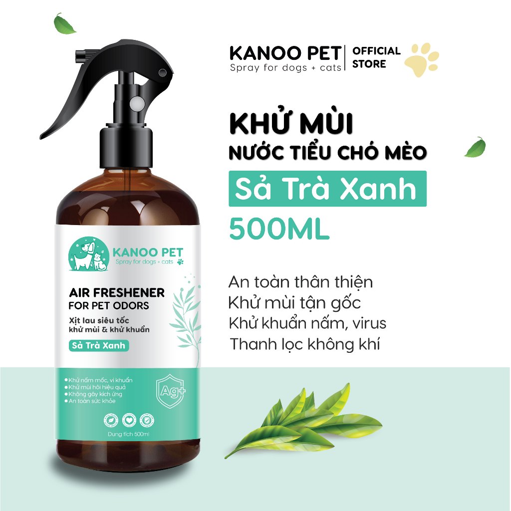 Xịt khử mùi nước tiểu KANOO PET, khử mùi chậu cát chó mèo giúp khử tận gốc mùi hôi khai, hỗ trợ pet đi vệ sinh đúng chỗ