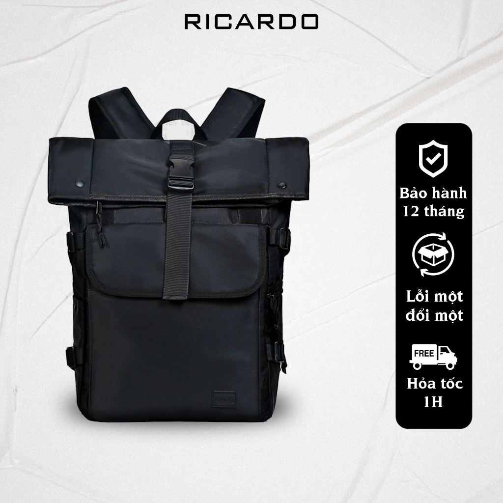 Balo nam nữ vải Canvas unisex đi chơi đi học đựng vừa laptop 15,7inch, Balô chống nước cặp sách mini màu đen trắng- BL20
