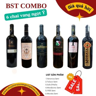 Combo 6 chai rượu vang ngọt ý bán chạy nhất tại ruma wine
