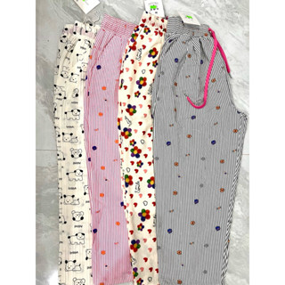 quần baggy nữ vải đũi nhiều màu