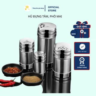 Lọ Đựng Tăm, Hủ Rắc Phô Mai, Đựng Gia Vị - Inox Dày Dặn, Nắp Xoay Tiện Lợi | Mta - Mart