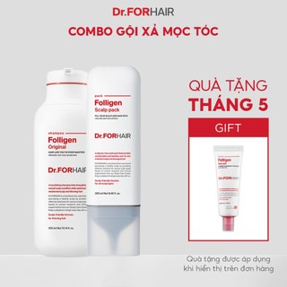 Combo gội xả dưỡng hỗ trợ mọc tóc và ngăn ngừa rụng tóc Dr.FORHAIR Original Shampoo x Scalp Pack.