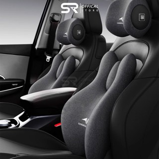 Combo Tựa Đầu Và Tựa Lưng Ô Tô Sairui Massage Chườm Nóng Gối Tựa Ô Tô Giảm Đau Mỏi Cổ Vai Cột Sống Cao Su Non