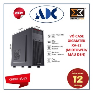 VỎ CASE XIGMATEK XA-22 (MIDTOWER/ MÀU ĐEN) - CHÍNH HÃNG