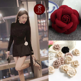 Hoa trà dạ cài áo bản 4,5cm