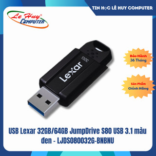 Usb lexar 32gb/64gb jumpdrive s80 usb 3.1 màu đen - ljds080032g-bnbnu