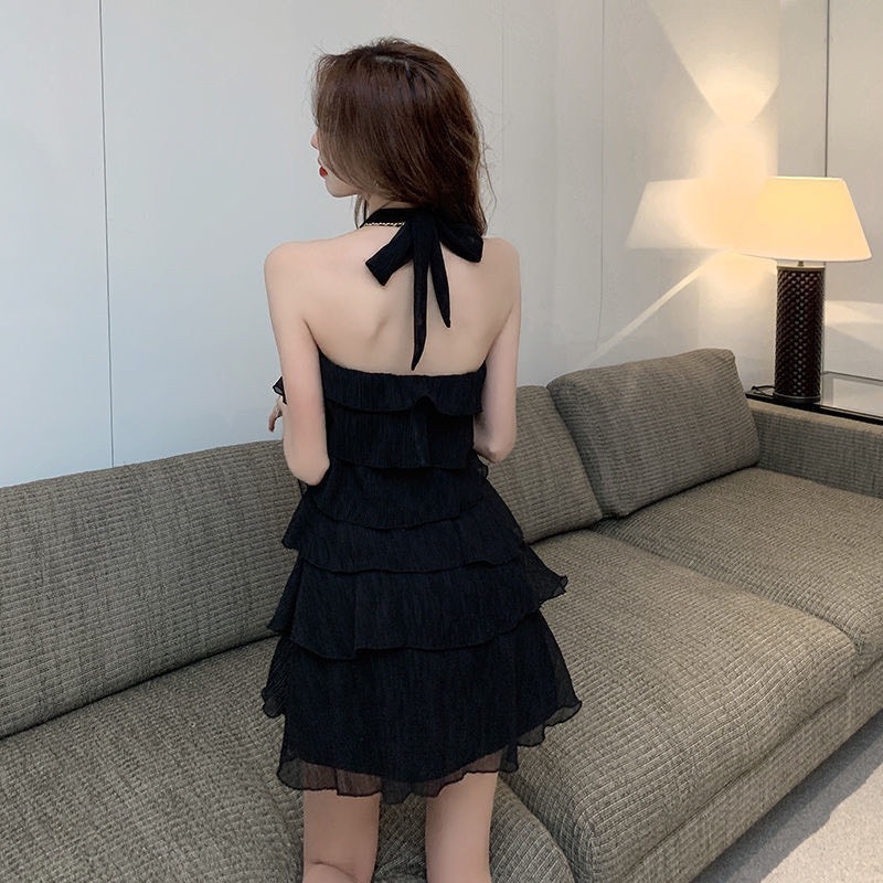 đầm xòe cổ yếm xếp tầng chất voan tơ mềm mại có mút ngực váy tầng tiểu thư đi biển du lịch V72 SUTANO | BigBuy360 - bigbuy360.vn