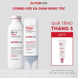 Bộ gội xả ngăn ngừa rụng tóc chuyên sâu Dr.FORHAIR Folligen BIO-3 Shampoo x Folligen Scalp Pack