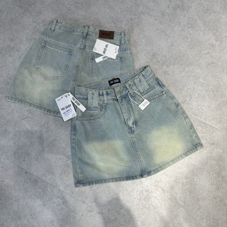 Chân Váy Jean THE QUAO Lưng Cao Đĩa To Màu Bụi R1705_445 (SIZE LỚN)