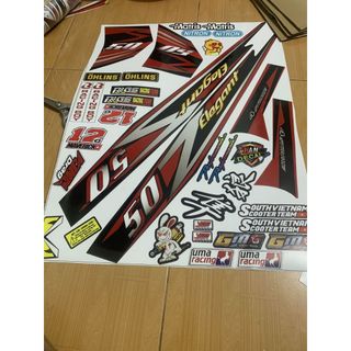 Tem elegant 50cc đỏ đen