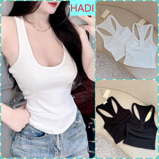 [CRTUN1582] ÁO CROPTOP KIỂU LỬNG NỮ 2 DÂY KHÔNG TAY DÂY CHÉO LƯNG SAU MÀU TRẮNG ĐEN CHẤT VẢI TĂM LẠNH CO GIÃN