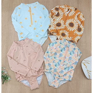 Bộ bơi carter, osh, gym bé gái tay dài size 6m - 12y
