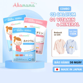 Combo 2 canxi + 1 sắt & vitamin cho bà bầu akamama, nhật bản