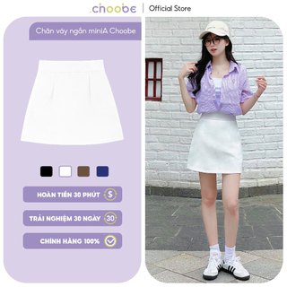 Chân váy ngắn miniA Choobe dáng chữ A có quần bảo hộ phong cách thanh lịch đơn giản chất vải cao cấp- CV42