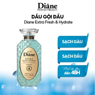 Dầu Gội Đầu Moist Diane Extra Fresh & Hydrate Sạch Dầu, Ngăn Ngừa Gàu, Thông Thoáng Mát Lạnh 48h.