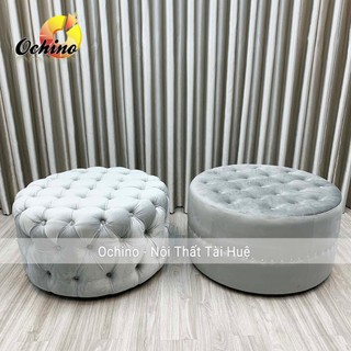 Đôn Nỉ Tròn Sofa, Ghế Đôn Nhún Cổ Điển Cao Cấp Cách Điệu Sang Chảnh Size 1m ( Đủ màu)