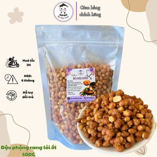 500gr đậu phộng rang tỏi ớt | bò đội nón shop