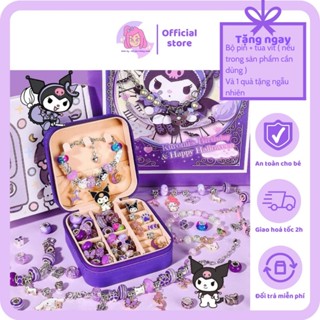 Vòng charm pandora 66 món full hộp đựng cho bé gồm 3 dây chuyền, 3 vòng pandora hợp kim kèm 60 charm