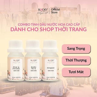 Combo 3 Chai Tinh Dầu Nước Hoa KODO Dành Cho Shop Thời Trang Hương Tươi Mới, Thời Thượng, Sang Trọng - Chai 10mlx3