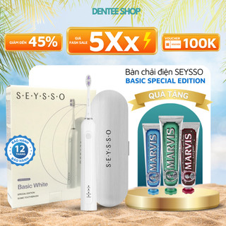 Bàn chải điện Seysso Basic White Special Edition - công nghệ sóng âm, phiên bản đặc biệt màu trắng