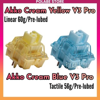 Akko Cream Yellow Blue linear switch Akko Powder Công tắc bàn phím cơ Polabe Store