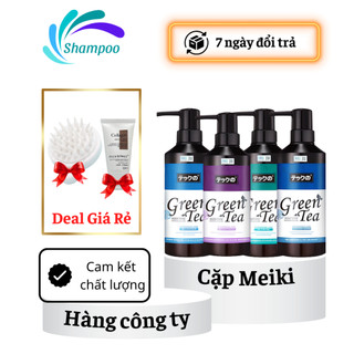 Cặp dầu gội xả trà xanh MEIKI 780ml kiềm dầu cho da đầu và cân bằng độ ẩm phục hồi hư tổn cho tóc