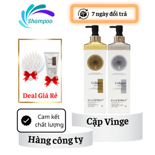 Cặp dầu gội xả Collagen Plus Vinge 1000ML giảm rụng tóc kích mọc tóc phục hồi tóc hàng chính hãng