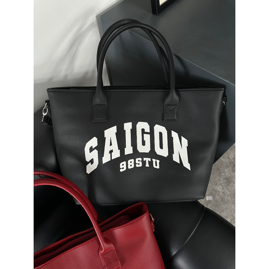 Túi tote saigon 98stu size L da pu cao cấp đựng vừa laptop tặng kèm dây đeo | BigBuy360 - bigbuy360.vn