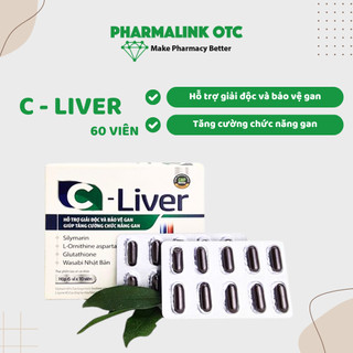 Viên uống C Liver thải độc gan, tăng chức năng gan với Cà gai leo, Glutathione 60v - PharmaOTC