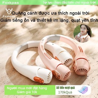 Quạt treo cổ USB Foxkpas, ba tốc độ gió cao, làm mát không khí, di động ngoài trời