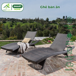 Ghế Thư Giãn Bể Bơi SmartHomes mây nhựa chịu nắng mưa tốt decor sân vườn khu nghỉ dưỡng khách sạn