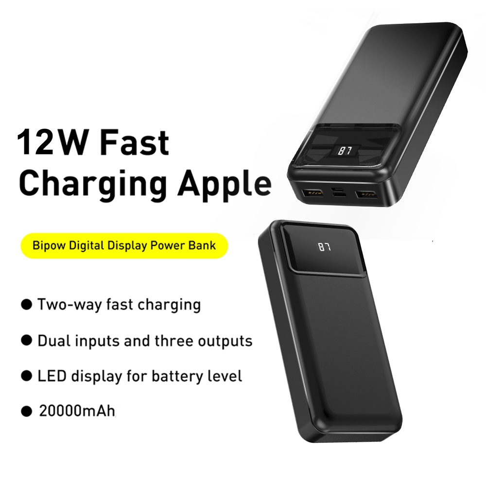 Sạc dự phòng 20000mah sạc nhanh 22.5W có dây type c LN 2 ouput usb 2 input type c/micro JUYUPU