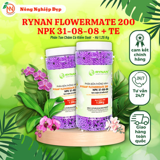 Flowermate rynan 200 hũ 1kg25 | phân tan chậm chỉ số rynan 31-08-08 + te