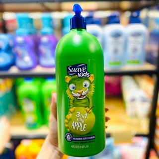 Sữa Tắm Gội Xả Suave Kids 3in1 Silly Apple Hương Táo Xanh Dưa Hấu 1.18L