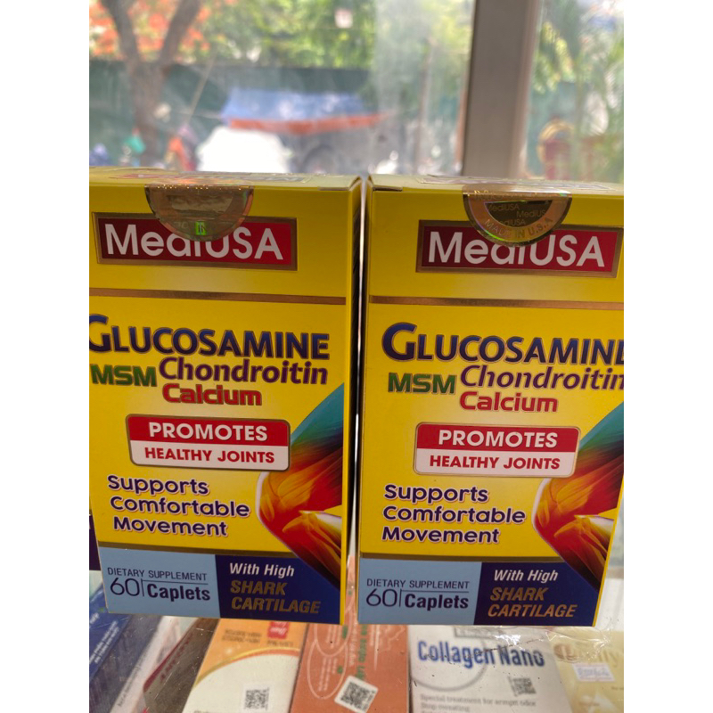 Viên uống Glucosamine bổ khớp giảm đau nhức MediUSA Glucosamine MSM Chondroitin Calcium hộp 60 viên