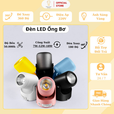 Đèn LED Ống Bơ Energy Green Lighting (7W-12W - 18W) 03645 - Thân Nhôm Tản Nhiệt