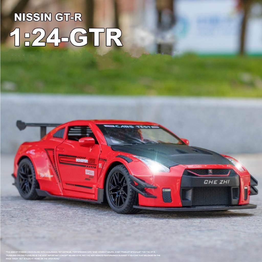 Mô hình xe Nissan Gt R35 full open có đèn - âm thanh tỉ lệ 1:24 Chezhi OT449 OT403 OT054