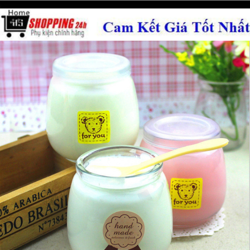 COMBO 2 Hủ Thủy Tinh 200ml Kèm Nắp Nhựa Làm Sữa Chua Hủ Làm Panna Cotta Hủ Làm Sữa Chua Bánh Flan #