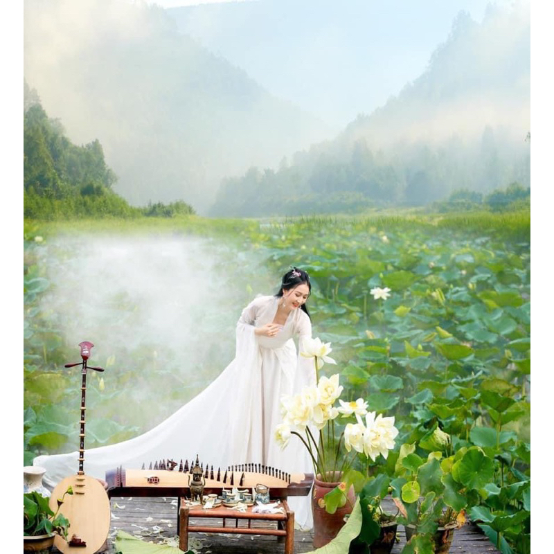 [Có sẵn - Nhiều Màu ] Trang Phục Cổ Trang Kiếm Hiệp, Trang Phục Chụp Ảnh Sen Nghệ Thuật