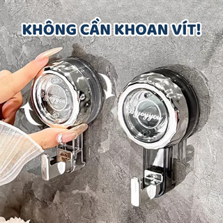 Móc cốc hút, móc treo đồ hút chân không chịu lực có thể tái sử dụng nhiều lần không cần khoan vít