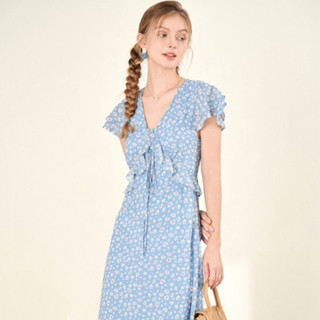 GAIETE Đầm/váy dài maxi chất liệu voan vintage – Kathy Chiffon Maxi - Blue