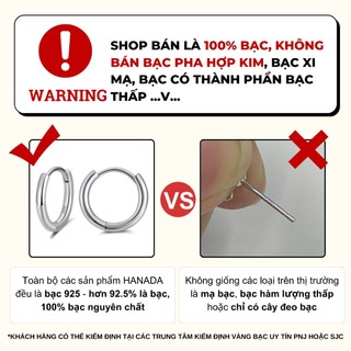 Bông Tai Bạc 925 Hanada Bốn Hạt Đá 0657 C14