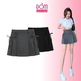 Chân Váy Ngắn Chữ A Có Túi Thắt Nơ Bên Hông Kèm Quần Chống Lộ CV016